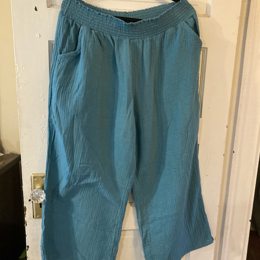 Blue Wide-Leg Pants